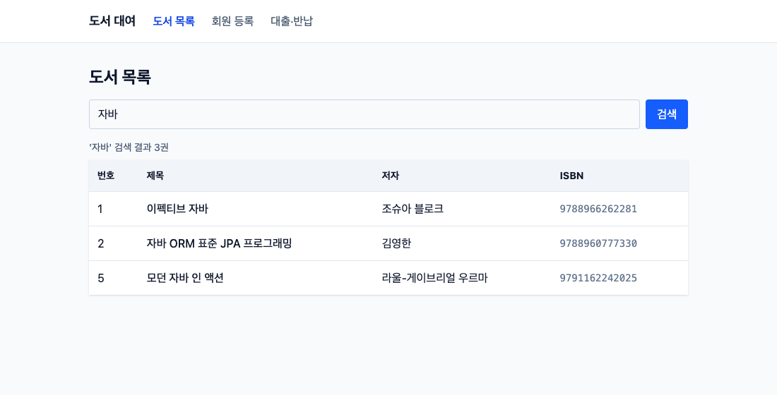 실제 API의 검색 결과